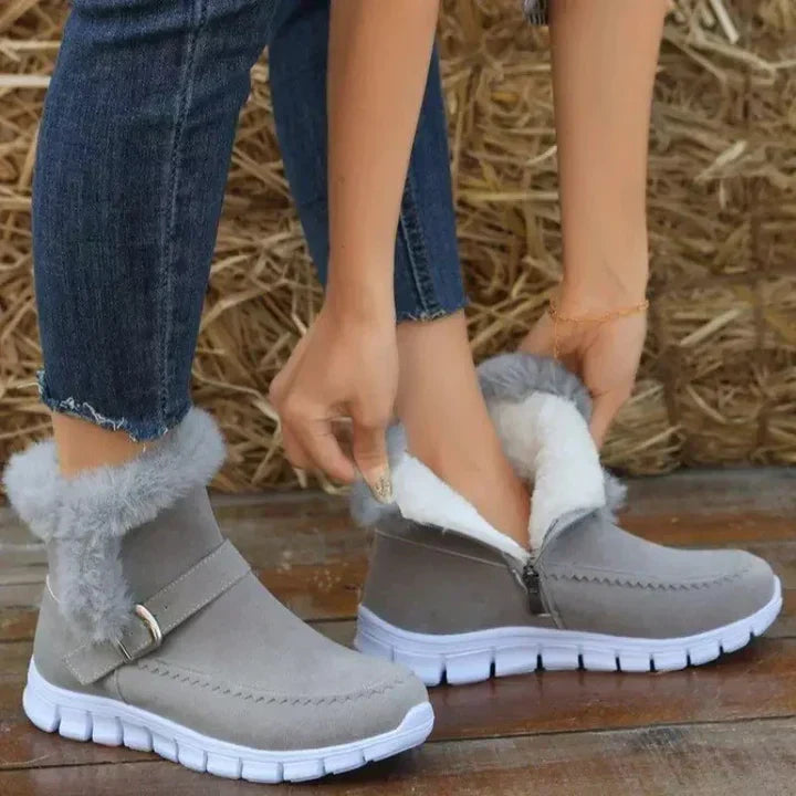 Bottes d'hiver chaudes, pelucheuses et imperméables pour femmes