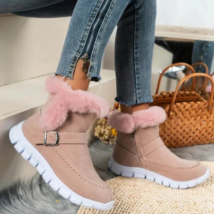 Bottes d'hiver chaudes, pelucheuses et imperméables pour femmes