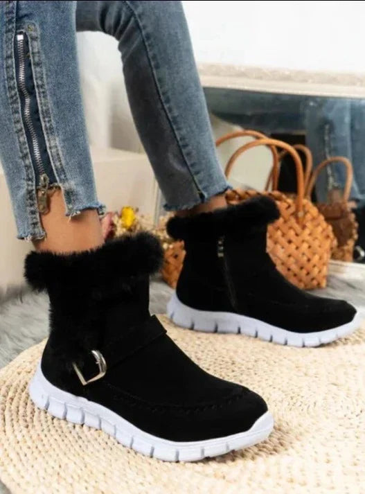 Bottes d'hiver chaudes, pelucheuses et imperméables pour femmes