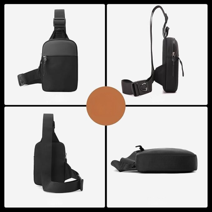 Sac à bandoulière en toile déperlant – Sac crossbody pratique pour hommes, idéal pour voyager et randonner, compact et avec bandoulière réglable