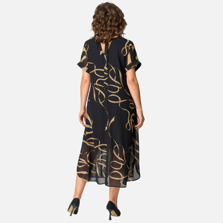 Ursula | Robe Midi en Chiffon à Coupe Ample pour Femmes avec Décolleté en V – Chiffon Midi