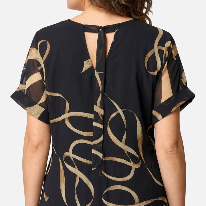 Ursula | Robe Midi en Chiffon à Coupe Ample pour Femmes avec Décolleté en V – Chiffon Midi