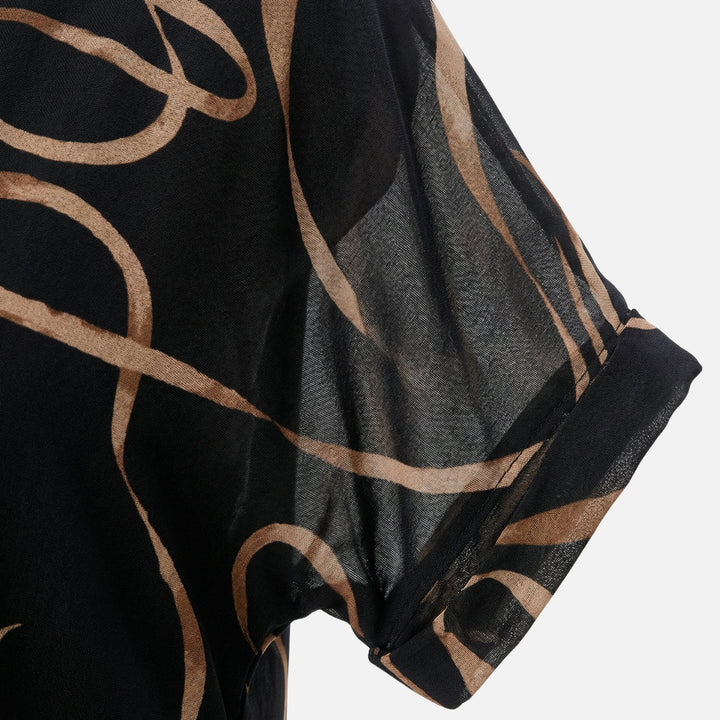 Ursula | Robe Midi en Chiffon à Coupe Ample pour Femmes avec Décolleté en V – Chiffon Midi