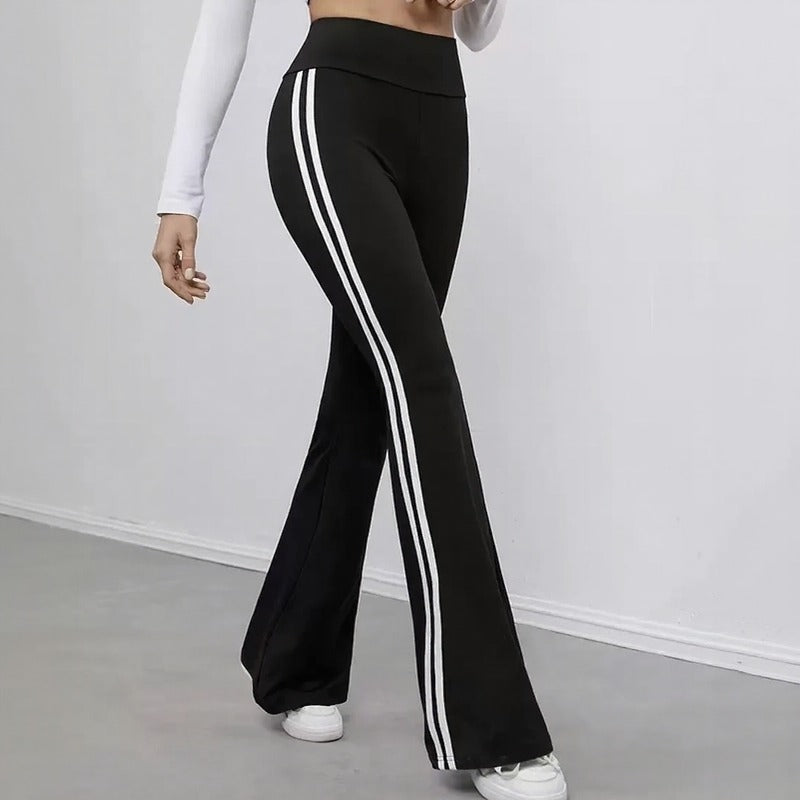 Pantalon Évasé Delphine™ avec Taille Haute Structurée