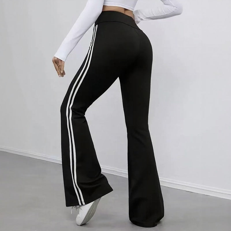 Pantalon Évasé Delphine™ avec Taille Haute Structurée
