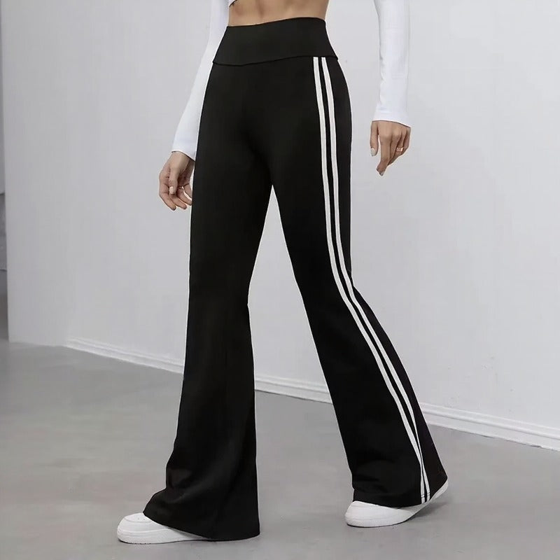 Pantalon Évasé Delphine™ avec Taille Haute Structurée