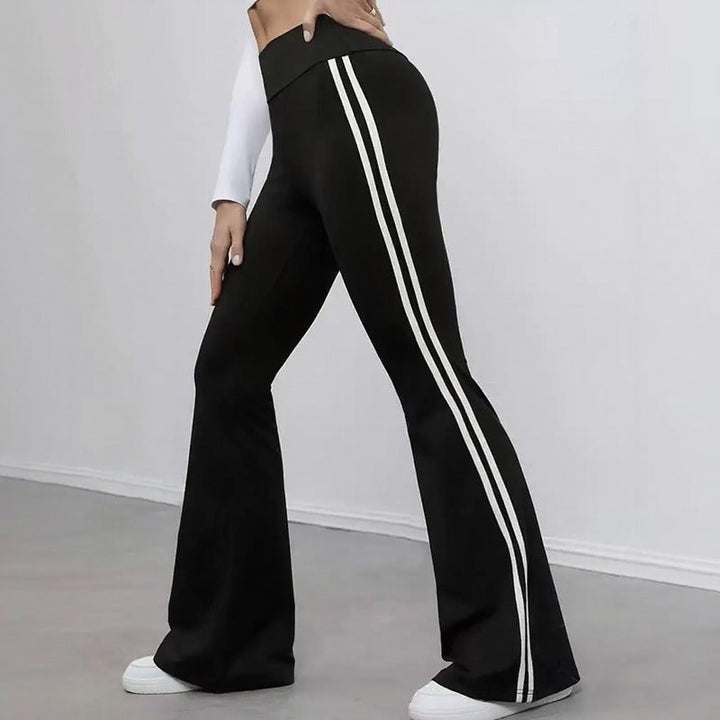 Pantalon Évasé Delphine™ avec Taille Haute Structurée