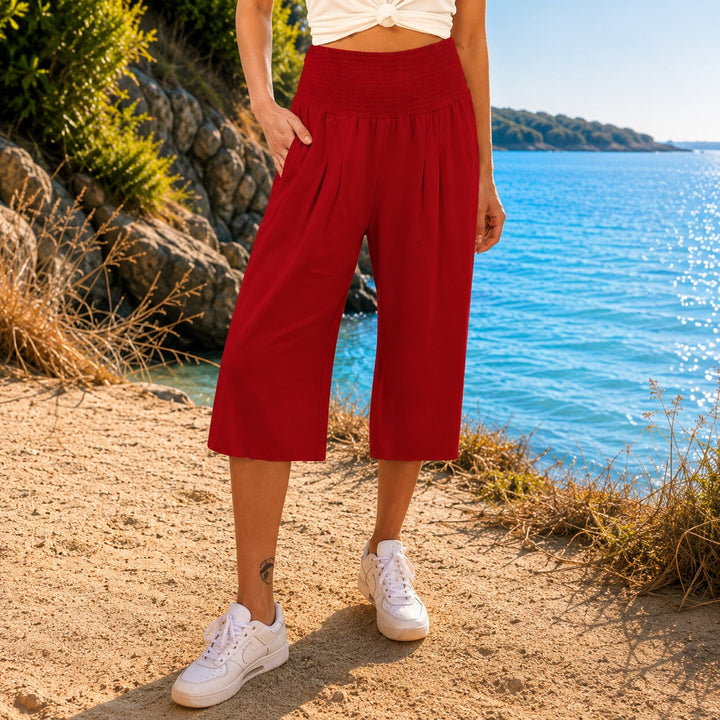 Culotte Rosetta™ en Coton-Lin avec Ceinture Froncée Élégante