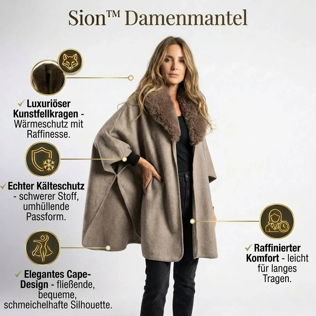 Manteau femme Sion™ avec col en fausse fourrure luxueuse et véritable protection contre le froid