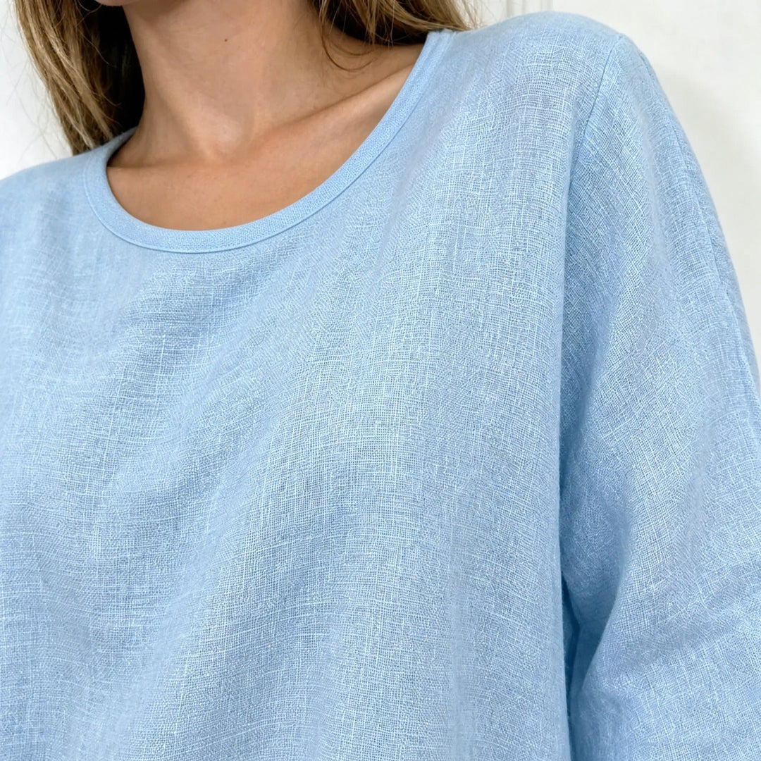 Ensemble Amara™ en coton-lin avec blouse oversize et pantalon palazzo