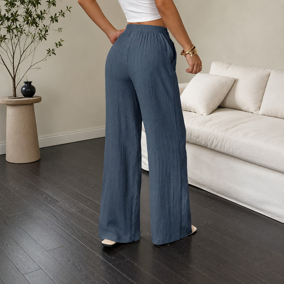 1+1 GRATUIT Pantalon Marelle™ en Coton-Lin avec Cordon de Serrage Réglable et Coupe Palazzo Ample