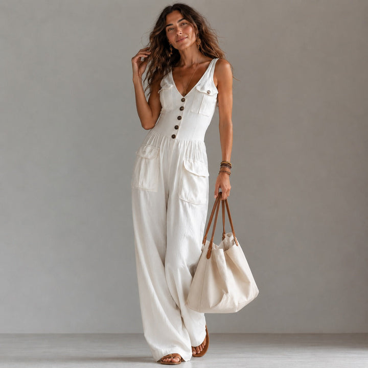 Marvella™ Combinaison avec décolleté en V et jambes larges