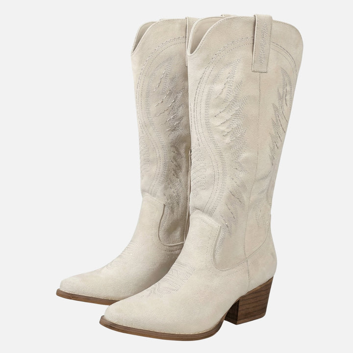 Kathrin | Bottes Western en Daim pour Femmes à Tige Haute – Bottes Western Hautes pour Femmes