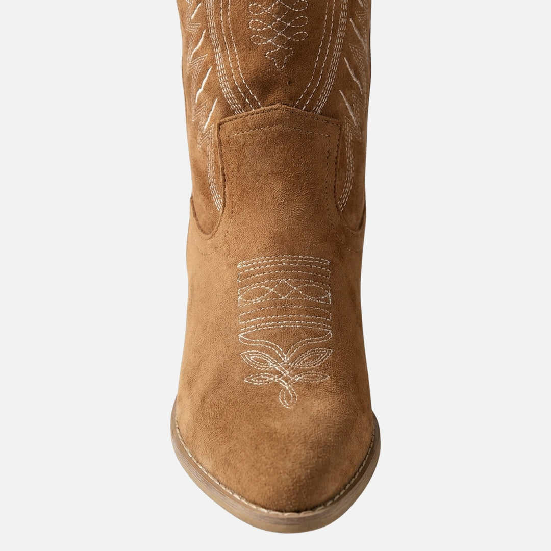 Kathrin | Bottes Western en Daim pour Femmes à Tige Haute – Bottes Western Hautes pour Femmes