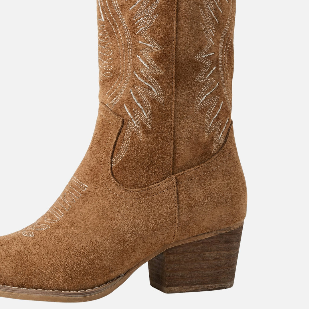 Kathrin | Bottes Western en Daim pour Femmes à Tige Haute – Bottes Western Hautes pour Femmes