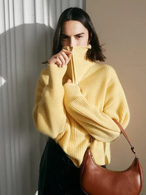 Helene | Pull pour femmes avec fermeture éclair et col roulé