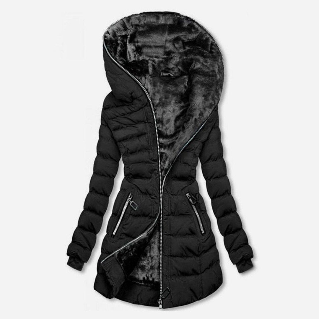 Veste d'hiver Femme Longue Matelassée Avec Doublure en Fleece Pour Jours Froids
