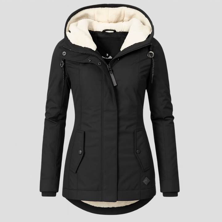 Veste d'hiver pour femmes avec capuche et doublure douillette – manches longues