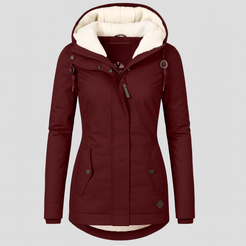 Veste d'hiver pour femmes avec capuche et doublure douillette – manches longues