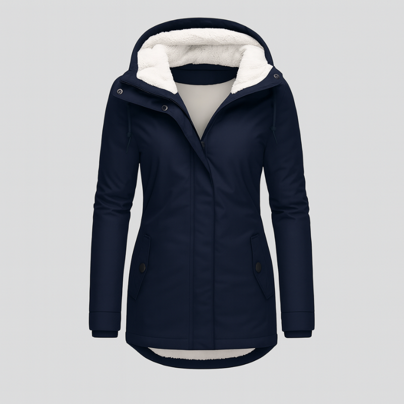 Veste d'hiver pour femmes avec capuche et doublure douillette – manches longues