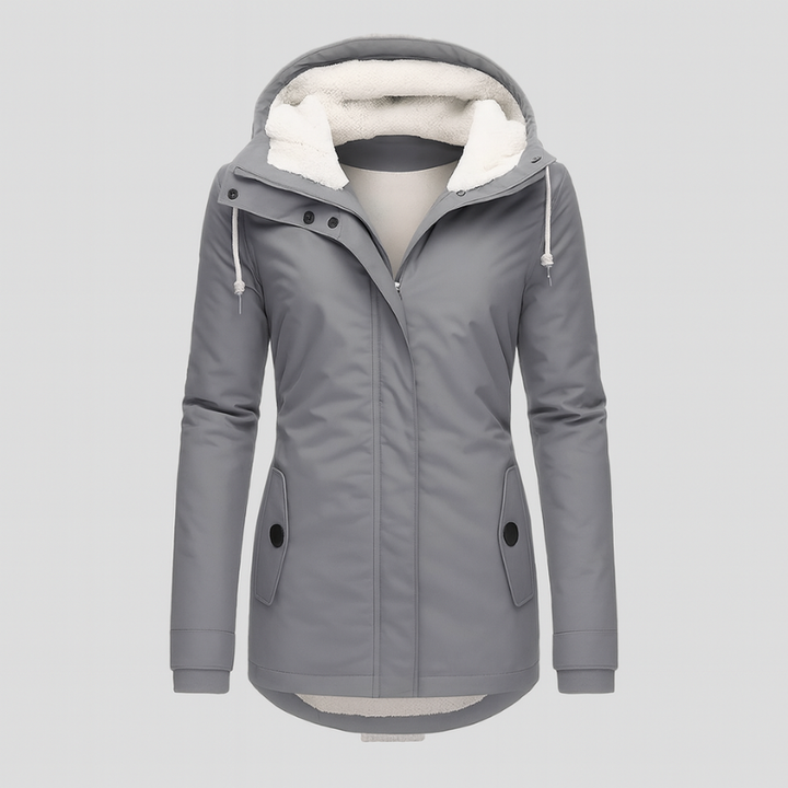 Veste d'hiver pour femmes avec capuche et doublure douillette – manches longues