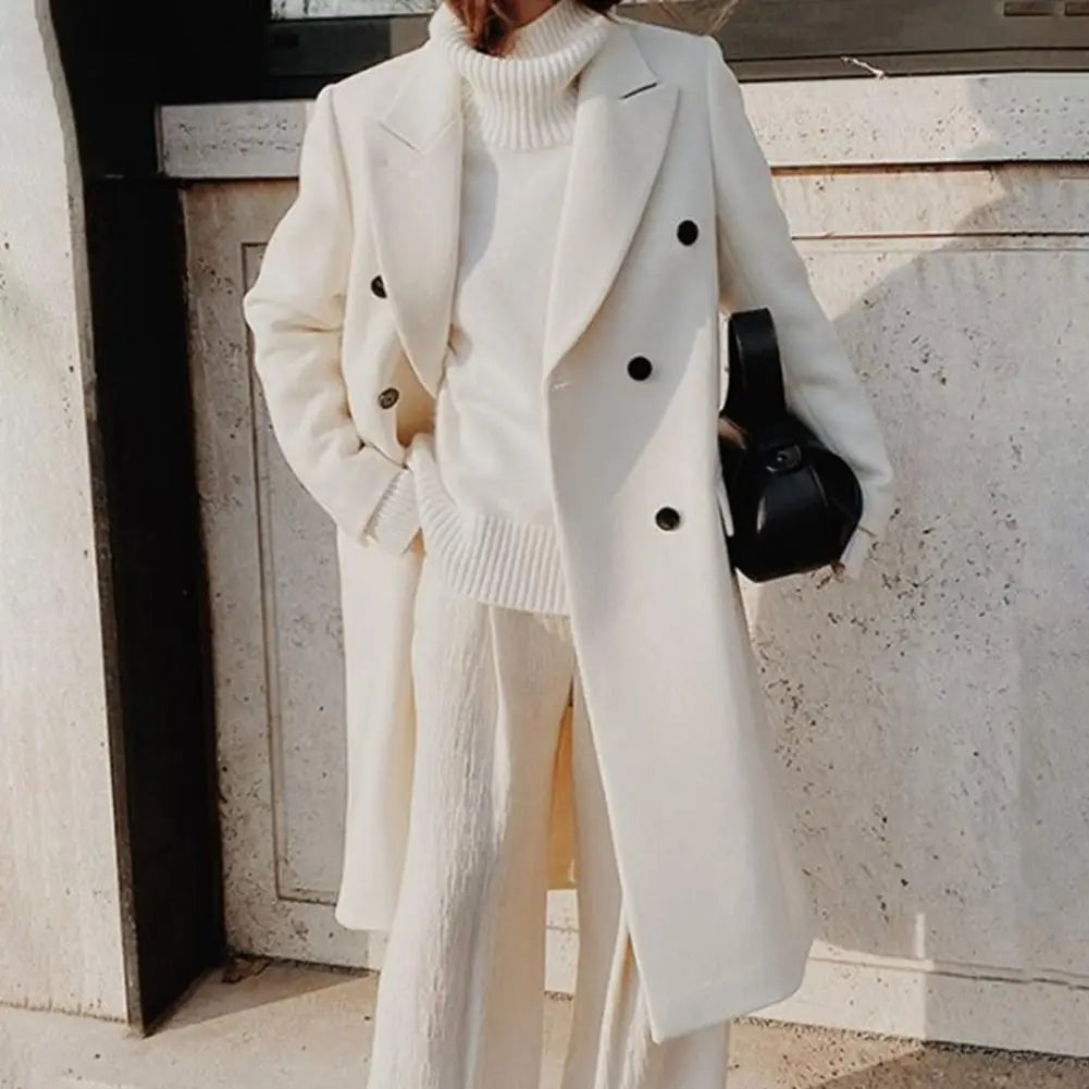 Trench-coat élégant à double boutonnage pour femmes | Col à revers