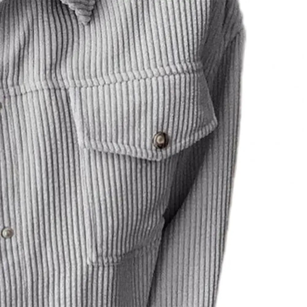 Cardigan à revers en velours côtelé pour femmes