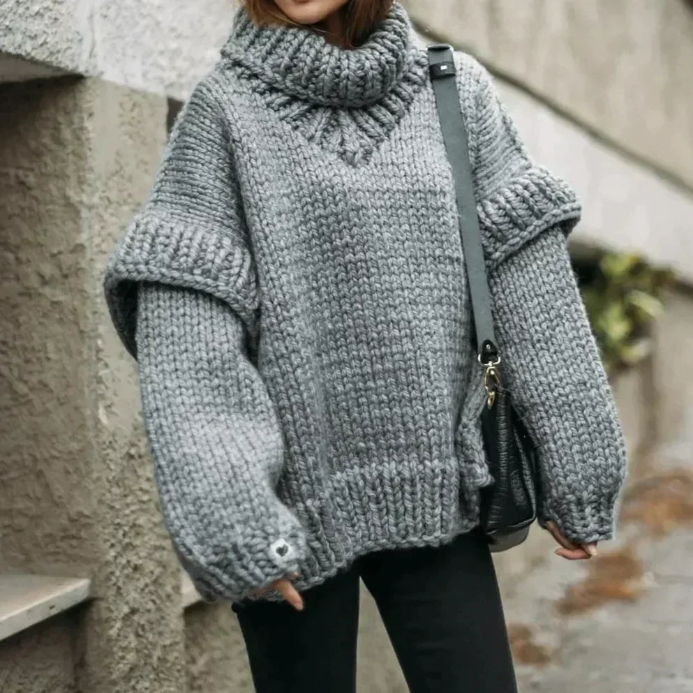 Pull à col roulé surdimensionné et douillet pour femmes | Hiver
