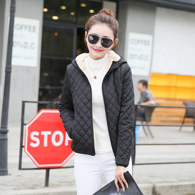 Manteau à capuche doublé pour femmes