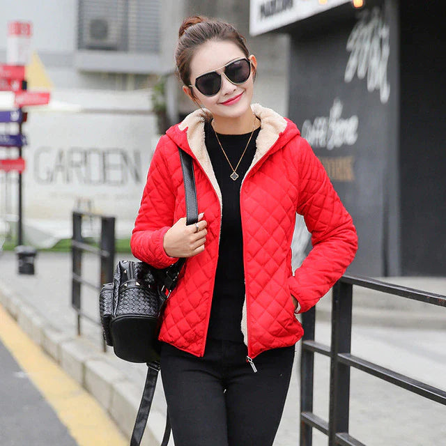 Manteau à capuche doublé pour femmes