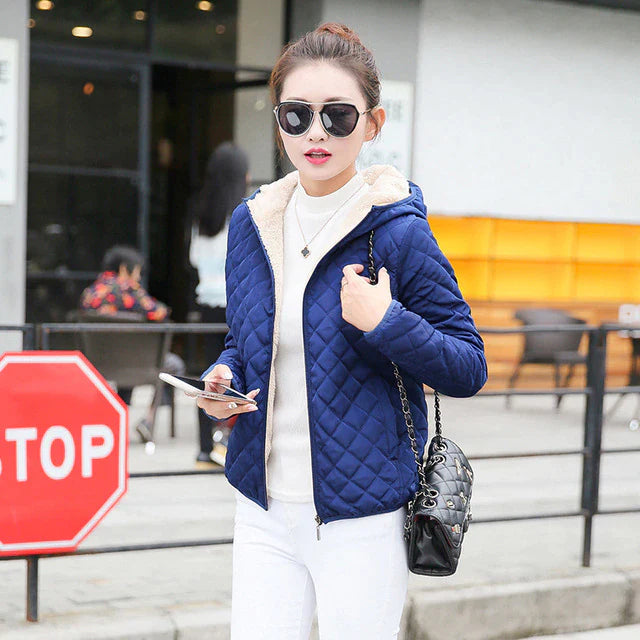 Manteau à capuche doublé pour femmes