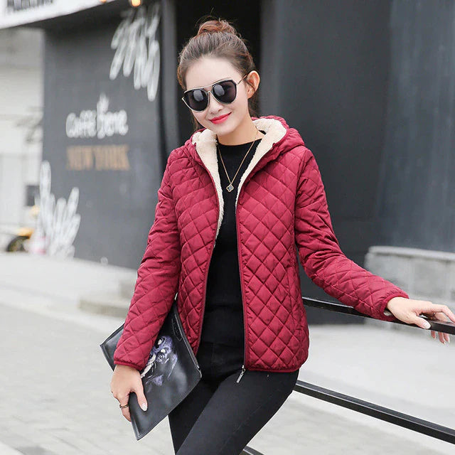 Manteau à capuche doublé pour femmes