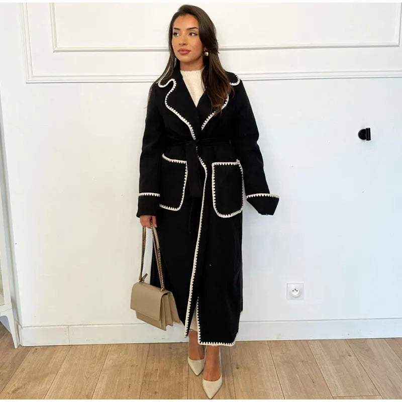 Manteau pour femmes avec col revers et poches