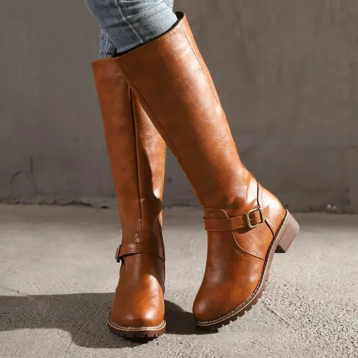 Bottes classiques montantes pour femmes | Avec détails de boucle
