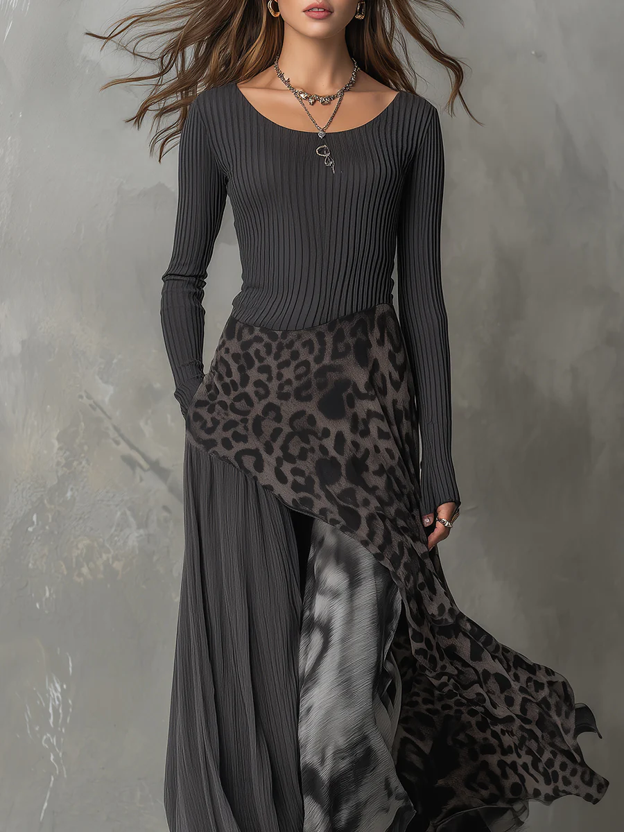 Johanna | Robe maxi décontractée à motif léopard pour femmes