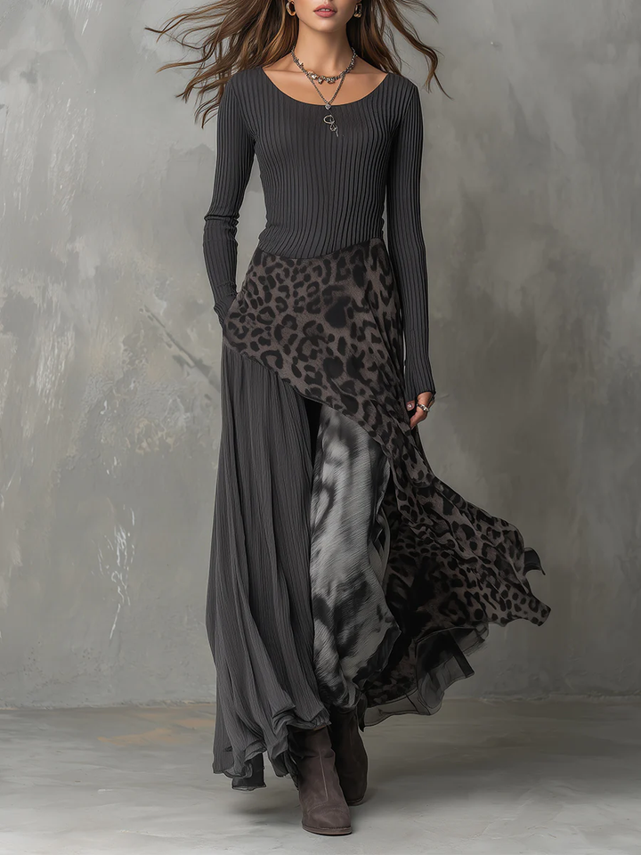 Johanna | Robe maxi décontractée à motif léopard pour femmes