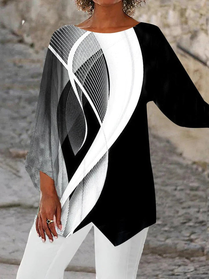 LUNA | TUNIQUE GÉOMÉTRIQUE MODERNE AVEC MANCHES LONGUES