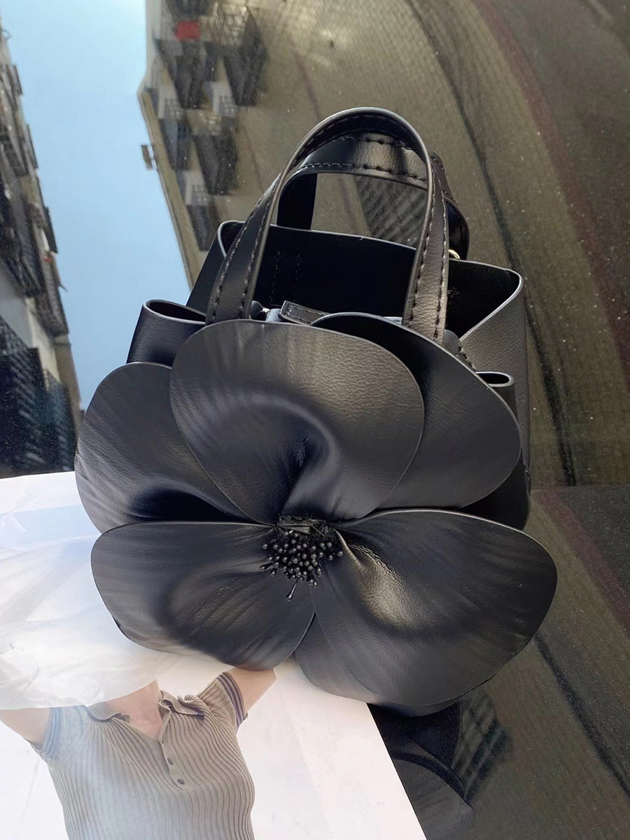 Sac à main en forme de fleur, couleur unie