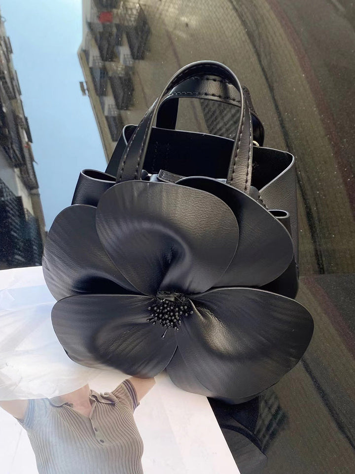 Sac à main en forme de fleur, couleur unie