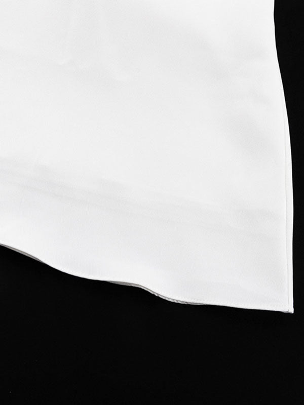 Robe longue plissée transparente à manches évasées, coupe près du corps, en gaze, à empiècements, à col carré, couleur unie