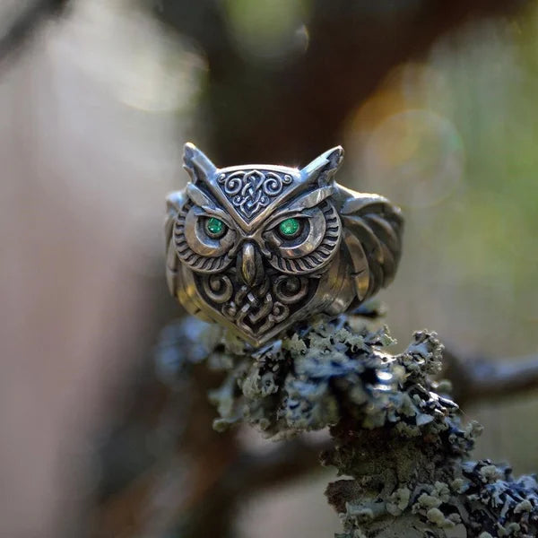 Bague Eule Smaragd