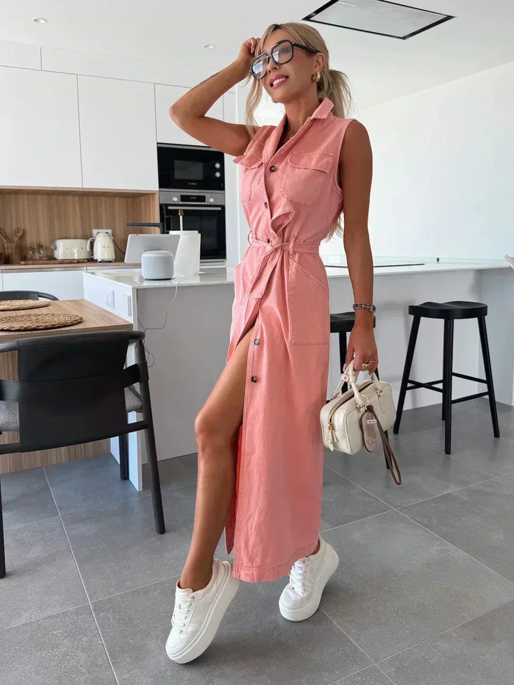 Cressida | Robe maxi en denim fluide élégante