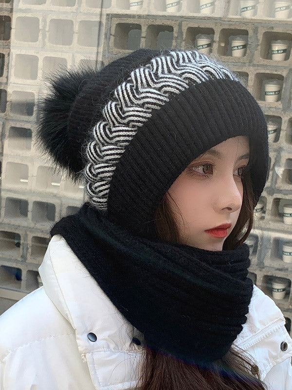 Ensemble écharpe et bonnet en jacquard, 7 coloris