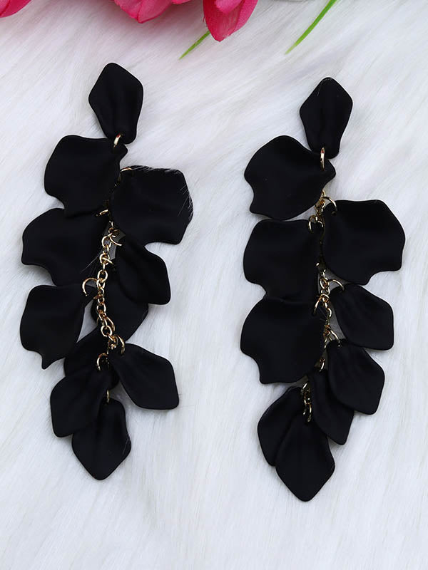Boucles d'oreilles à chaîne, en forme de fleur