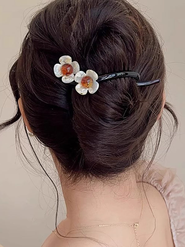 Pinces à cheveux géométriques en forme de fleur