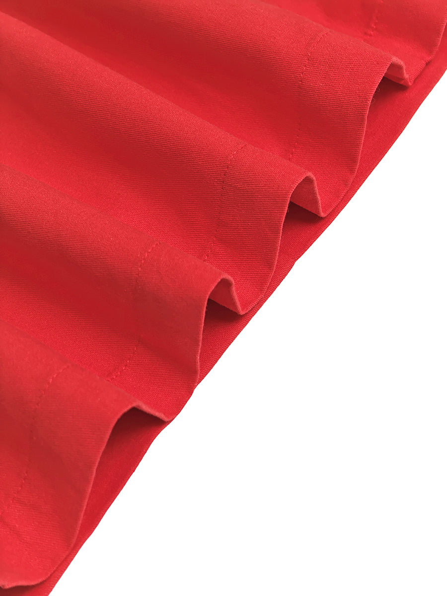 Pantalon ample taille haute, à taille élastique, à poches, couleur unie