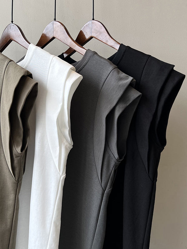T-shirt ample sans manches, à empiècements, à col rond