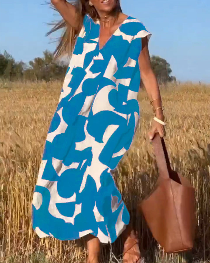 Miriam | Robe maxi imprimée avec décolleté en V