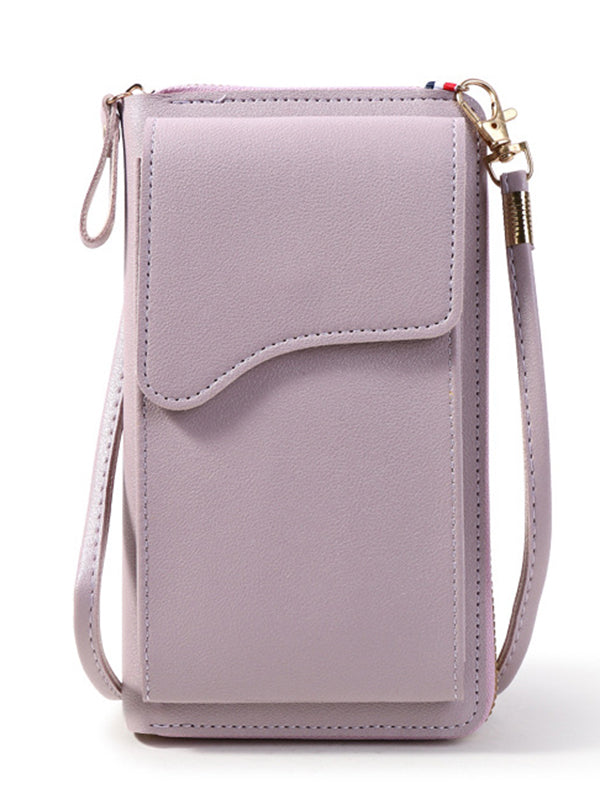 Sac à bandoulière simple en PU de couleur unie
