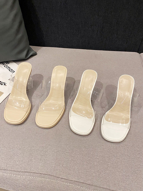 Sandales à plateforme transparentes à bout ouvert